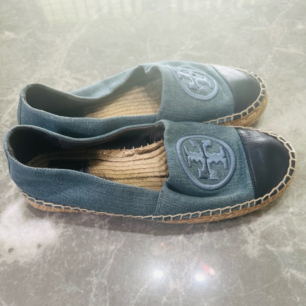 Tory Burch Blue Espadrille Flats